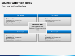 Square with text boxes PPT slide 3