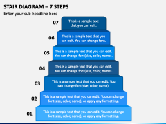 Stair Diagram - 7 Steps PPT Slide 2
