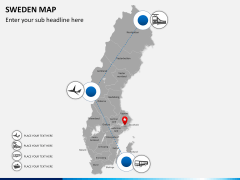 Sweden map PPT slide 6