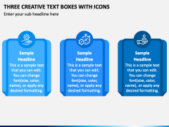Three Creative Text Boxes with Icons PPT Slide 2
