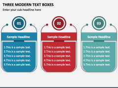 Three Modern Text Boxes PPT Slide 1