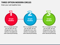 Three Option Modern Circles PPT Slide 1