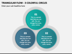 Triangular Flow - 3 Colorful Circles PPT Slide 1