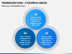 Triangular Flow - 3 Colorful Circles PPT Slide 2