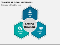 Triangular Flow - 3 Hexagons PPT Slide 1