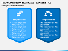 Two Comparison Text Boxes - Banner Style PPT Slide 2