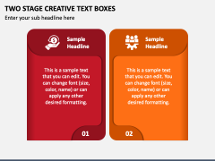Two Stage Creative Text Boxes PPT Slide 1