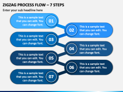 Zigzag Process Flow - 7 Steps PPT Slide 2