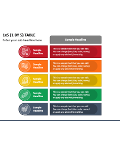 1 by 5 Table PPT Slide 1