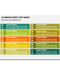 10 Arrow Points Text Boxes PPT Slide 1