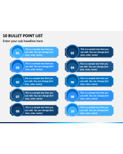 10 Bullet Point List PPT Slide 1
