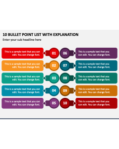 10 Bullet Point List with Explanation PPT Slide 1