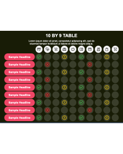 10 By 9 Table PPT Slide 1