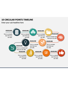 10 Circular Points Timeline PPT Slide 2