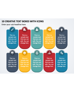 10 Creative Text Boxes with Icons PPT Thumbnail