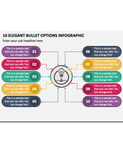 10 Elegant Bullet Options Infographic PPT Slide 1