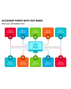 10 Elegant Points with Text Boxes PPT Thumbnail