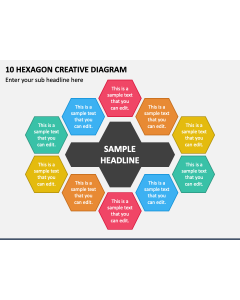 10 Hexagon Creative Diagram PPT Slide 1