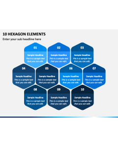 10 Hexagon Elements PPT Slide 1