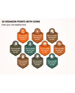 10 Hexagon Points with Icons PPT Thumbnail