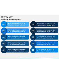 10 Item List PPT Slide 1
