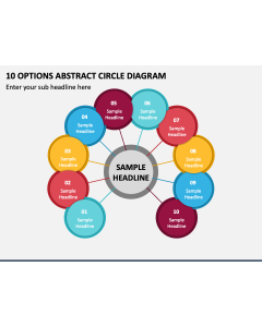10 Options Abstract Circle Diagram PPT Slide 1