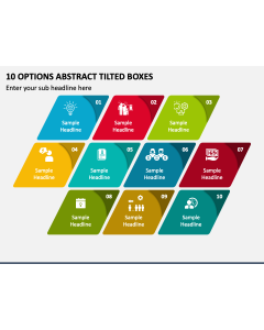 10 Options Abstract Tilted Boxes PPT Slide 1
