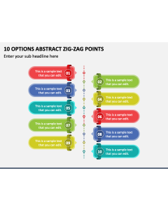 10 Options Abstract Zig-zag Points PPT Slide 1