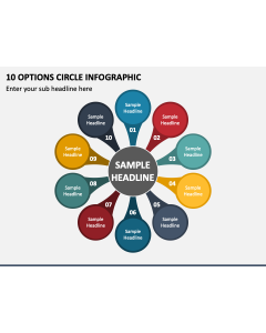 10 Options Circle Infographic PPT Slide 1