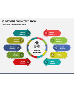 10 Options Connected Flow PPT Slide 1
