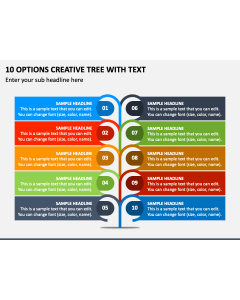 10 Options Creative Tree with Text PPT Slide 1