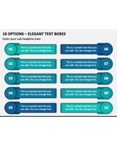 10 Options - Elegant Text Boxes PPT Slide 1
