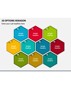 10 Options Hexagon PPT Slide 1