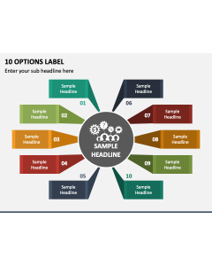 10 Options Label PPT Slide 1