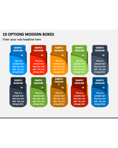 10 Options Modern Boxes PPT Slide 1