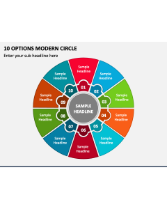 10 Options Modern Circle PPT Slide 1