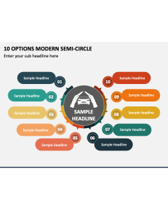 10 Options Modern Semi-circle PPT Slide 1