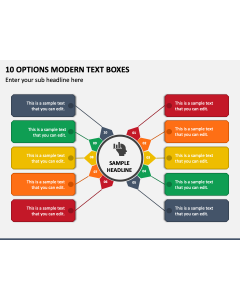 10 Options Modern Text Boxes PPT Slide 1