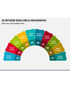 10 Options Semi-circle Infographic PPT Slide 1