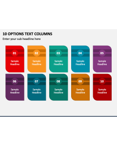 10 Options Text Columns PPT Slide 1