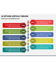 10 Options Vertical Timeline PPT Slide 1