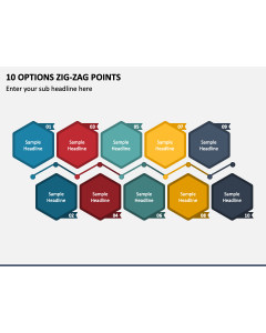 10 Options Zig-zag Points PPT Slide 1