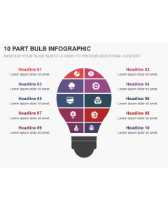 10 Part Bulb Infographic PPT Thumbnail