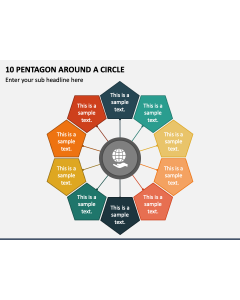 10 Pentagon around a Circle PPT Slide 1