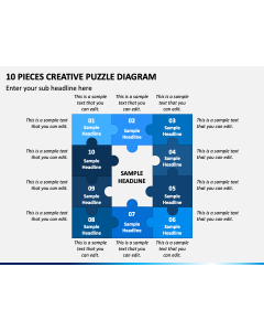 10 Pieces Creative Puzzle Diagram PPT Slide 1