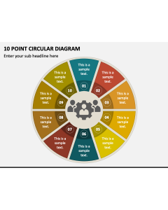 10 Point Circular Diagram PPT Slide 1