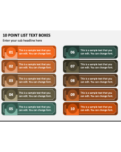 10 Point List Text Boxes PPT Slide 1