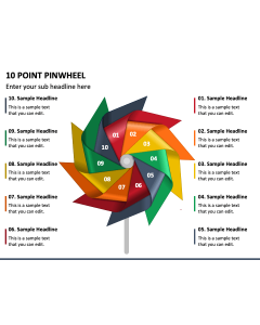 10 Point Pinwheel PPT Slide 1