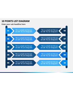10 Points List Diagram PPT Slide 1