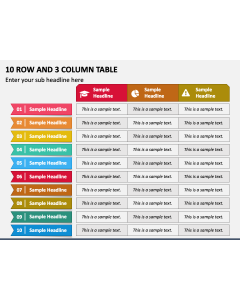 6 Columns 10 Rows for PowerPoint and Google Slides - PPT Slides